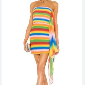 AMUR Kay Sweetheart Rainbow mini dress Size 00 NWT